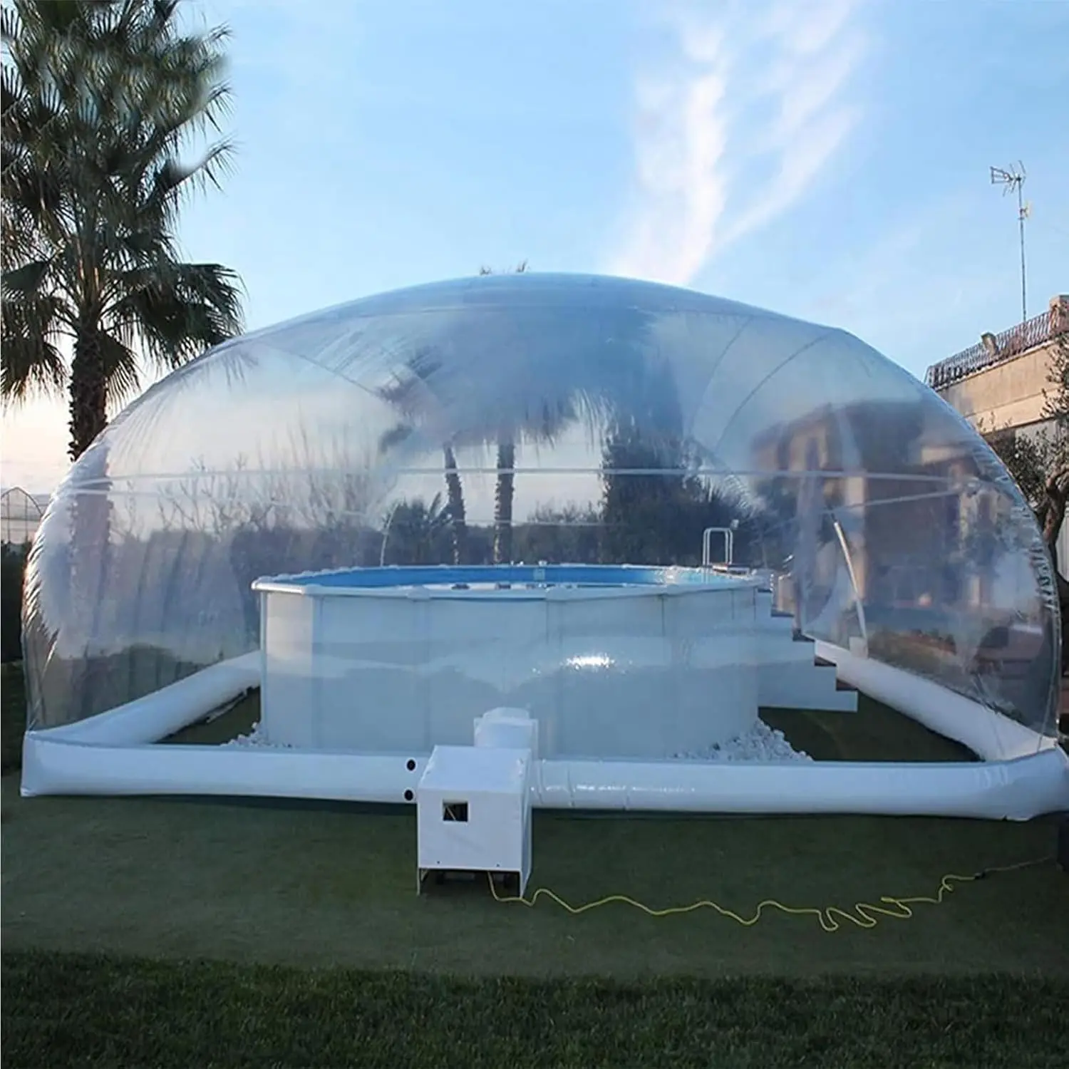 Inflatable TPU Dustproof Transparent Pool Cover for Above Ground Rectangular/Oval Pools, DIY Enclosure Bubble Dome Ceiling, Pool Accessories,6 * 3 * 3m