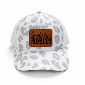 Somebody’s Problem Trucker Hat, Leather Patch Cap, Adjustable Snapback, Breathable Mesh Back, Casual Street Style Hat, Gift for Friends, Everyday Wear