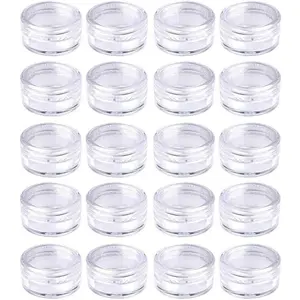 PrimPick 20PCS 5ml Clear Sample Pots Empty Cosmetic Bottles Small Travel Containers Leak Proof Refillable Cosmetic Jars Makeup Sample Containers with Lid, Storage Pot for Lip Balm Scrub DIY Cosmetic Container Set