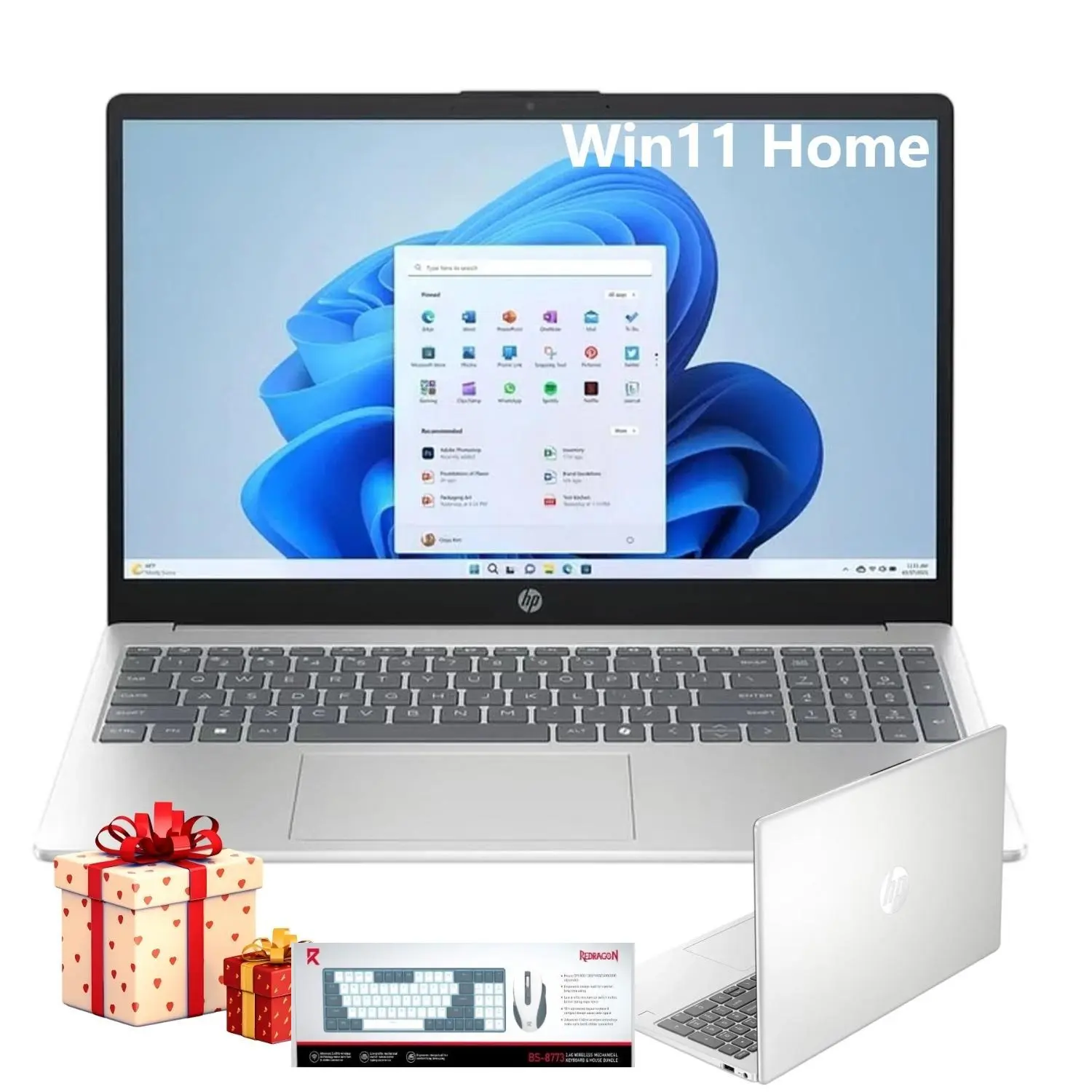 HP 2026 15.6in Lightweight Cordless Multitask Device Laptop for Student, i3-N305, Intel UHD Graphics, up to 32GB RAM, 512GB Storage, Windows 11 Home, Silver, School & Business Ready, Bundle Accessory, Long-Lasting Batteries, Multitask Device Laptops