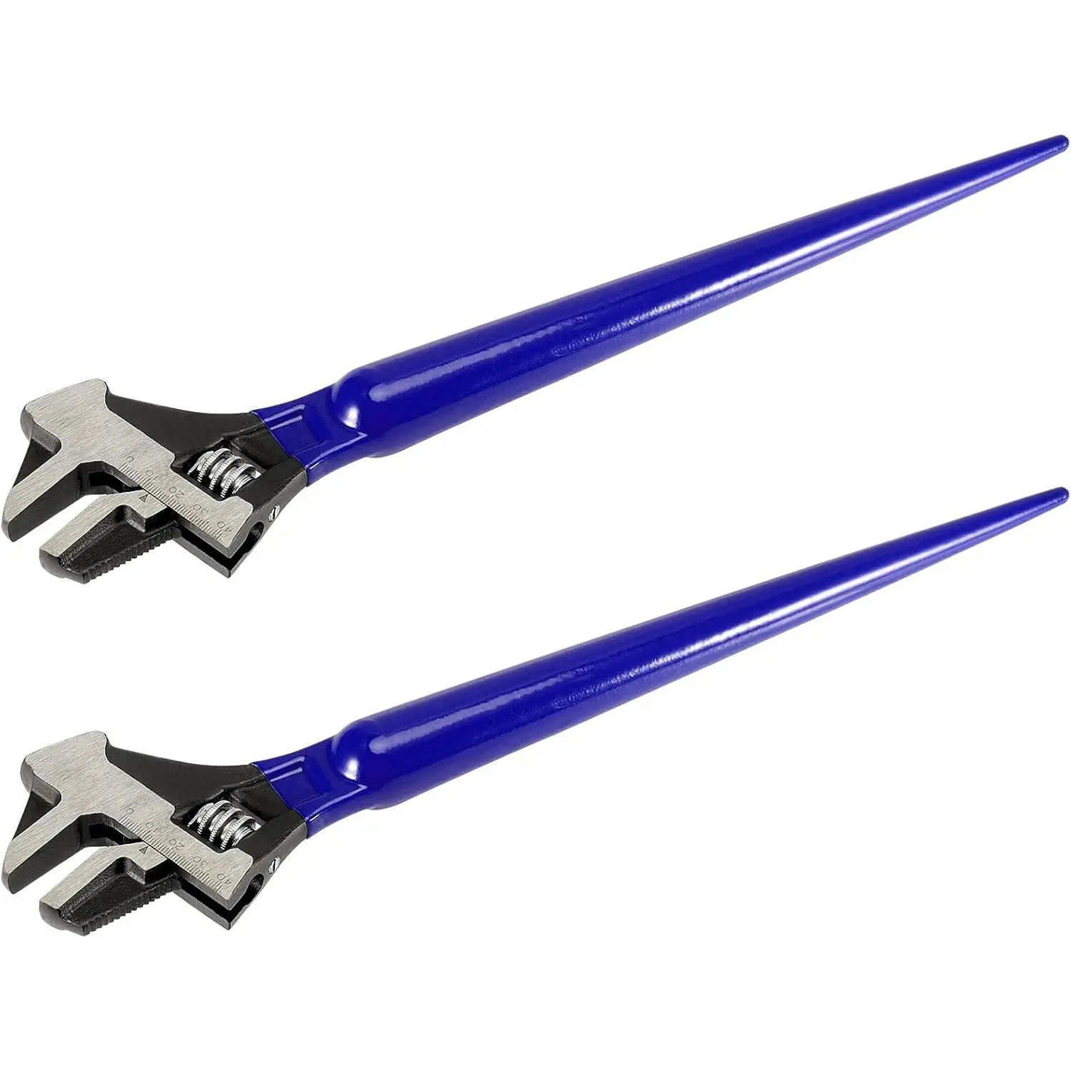 2 count 16 Inches Spud Wrenchs, Heavy Duty Forged Adjustable Spud Wrench, Metric Scale Marked Construction with Hammer  and Pipe Wrench Function