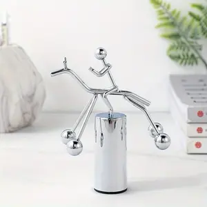 1pc Creative Metal Balance for Man on Horseback Figurine, Home Decor Accessory, Metallic Kinetic Sculpture Desk Decor for Home and Office, Indoor/Outdoor Use, No Electricity Required