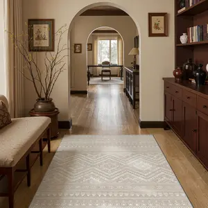ComiComi Large Carpet Area Rug for Living Room Moroccan Washable Rugs Non Slip Indoor Floor Carpet Foldable Large Soft Area Rug for Dining Room Bedroom with Low Pile(Brown,8'x10')