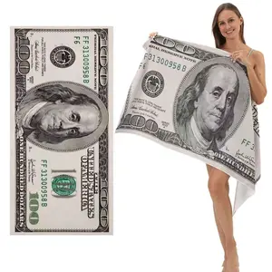 Soft Microfiber Beach Towel With Fun 100 Dollar Bill Flamingo Tropical And Striped Prints Quick Dry Skin Friendly For Beach Pool And Travel Use Child Friendly