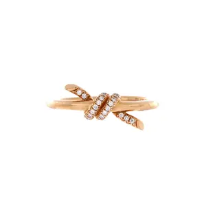 Pre-owned Tiffany & Co. Knot Ring 18K Rose Gold with Diamonds by Rebag