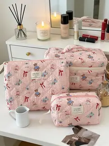 3pcs  Foundation make-up Doll Makeup Bag Cute Cartoon Bubble Texture Storage Bag Fashion Versatile Cute Trend Suitable for Commuting Travel Portable Women's Makeup Bag