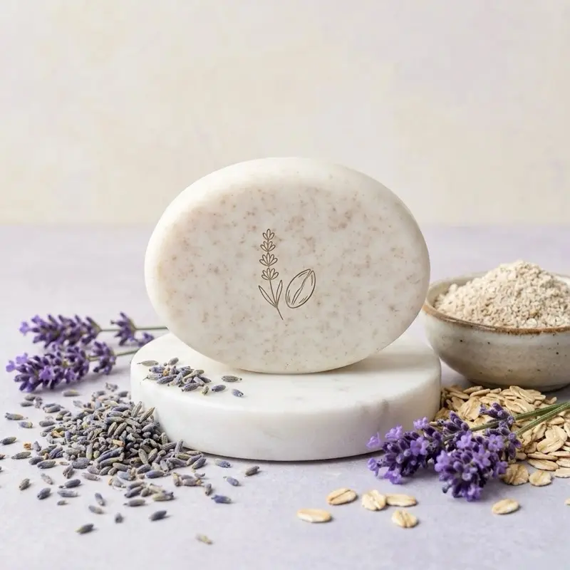 Flawless Skin Cosmetics Lavender & Oatmeal Facial Bar - Gentle Calming Cleanser for Daily Use - Soothes Eczema & Moisturizes Dry Skin - Radiant & Nourishing Formula