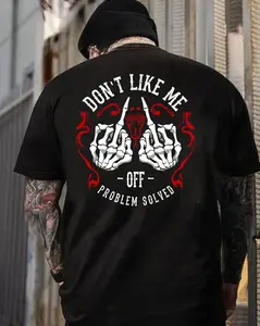 Don’t Like Me, F*ck Off, Problem Solved T Shirt – Funny Skull Middle Finger Hoodie, Biker Humor Sweatshirt DLB