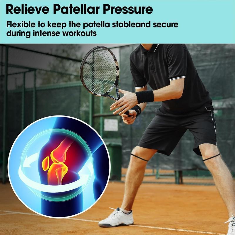 Silicone Patellar Tendon Support Straps Breathable Knee Bands for Basketball Running & Sports Stabilizing Patella Belt for Men Women Workouts Durable & Stylish