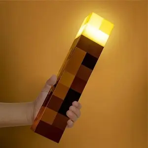 Minecraft Brownstone Torch LED Lamp  Touch USB Rechargeable Night Light Kids Xmas Durable Smartphones Usb Charging Lampara