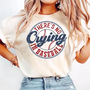 [Sale up to 50%] [Free Ship] There's No Crying In Baseball Comfort Color Shirt, Baseball Mom T-Shirt, Game Day Shirt, Sports Mom Shirts