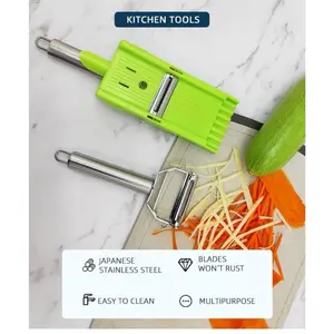 Multi Potato Peeler Double Blade for Kitchen, 2 in 1 Multifunctional Peeler &amp; Julienne Set with Grating Plate Great for Fruit and Vegetable  10% quality Utensils
