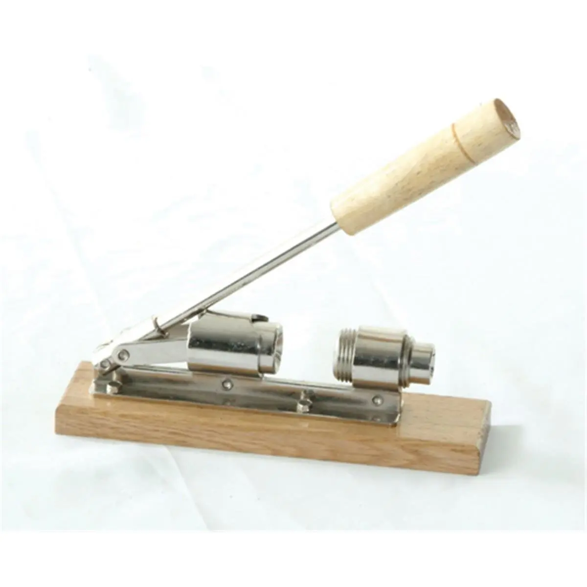 212 MAIN Kitchener Model 100 Precision-Machined Adjustable Steel Nutcracker - Hardwood Base, Wooden Handle-Compatible Best Selling Pecan Nutcracker for Kitchen Meat Prep Utensil Gadget, 8 Inches Long