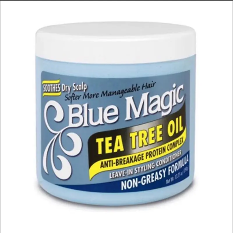 Blue Magic Tea Tree Oil Leave-In Styling Conditioner 13.75 Oz Soothes Dry Scalp Non-Greasy Formula