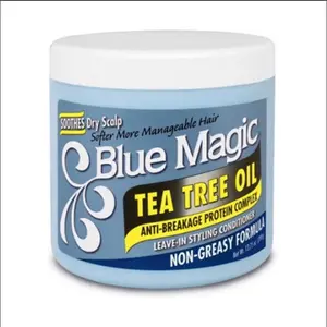 Blue Magic Tea Tree Oil Leave-In Styling Conditioner 13.75 Oz Soothes Dry Scalp Non-Greasy Formula
