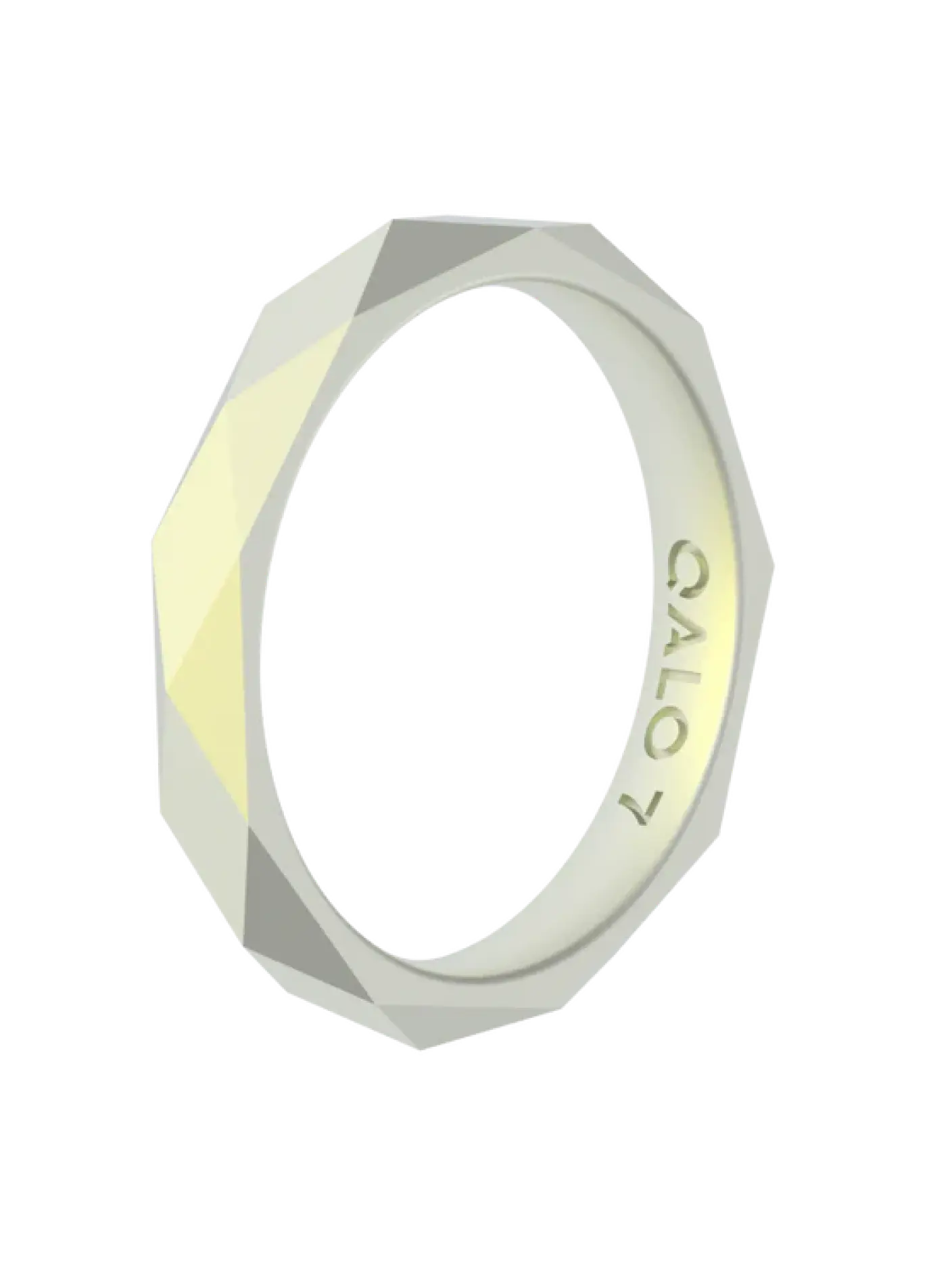 Women's Iridescent Geometric Silicone Ring with a Multi-Dimensional Shimmer, Stackable Design for Mix and Match Costume Jewelry, Fashion, Qalo Stackables
