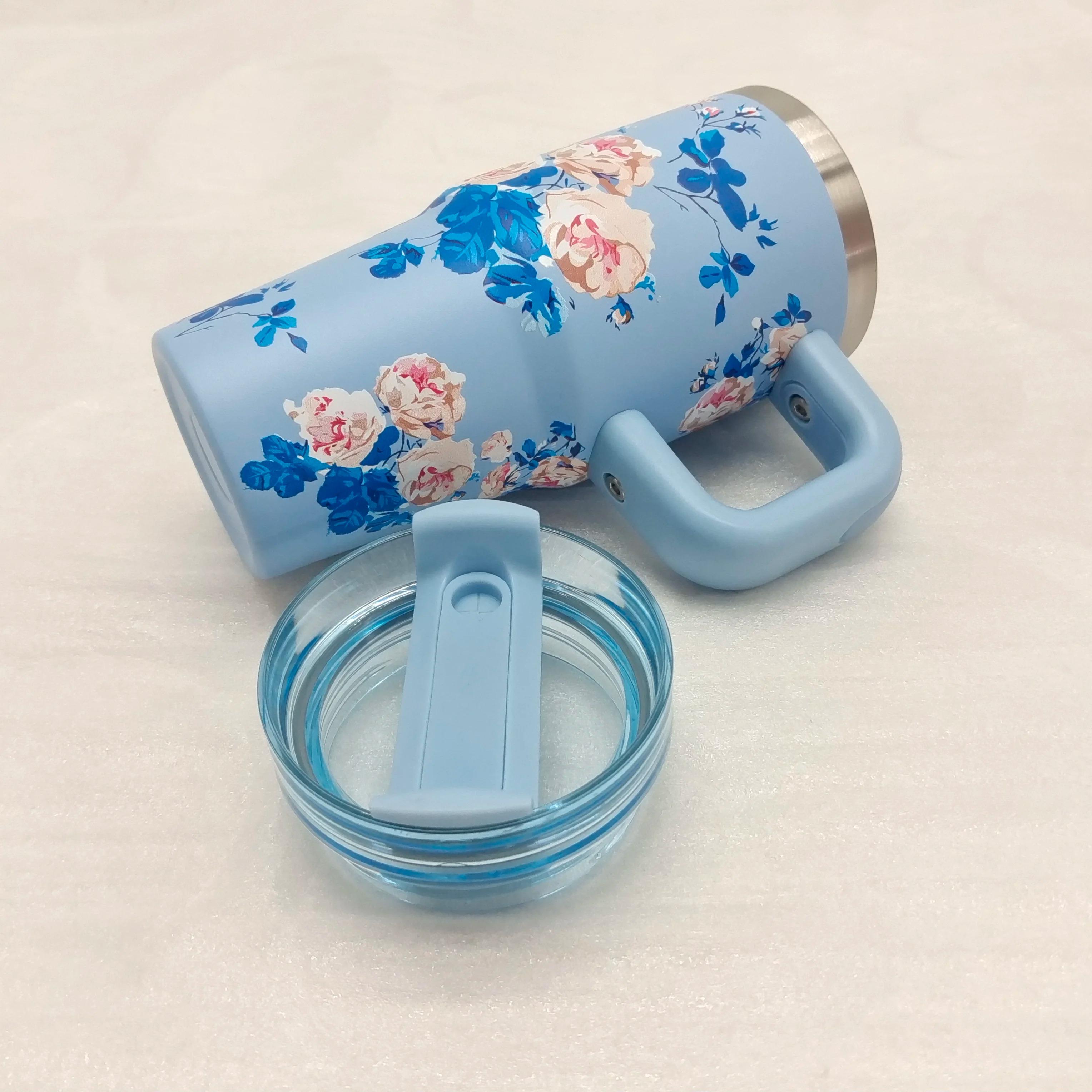 Car Stuff 14oz Car Cup 304 Stainless Steel Insulated Travel Tumbler with Handle Straw Lid & Cold Retention