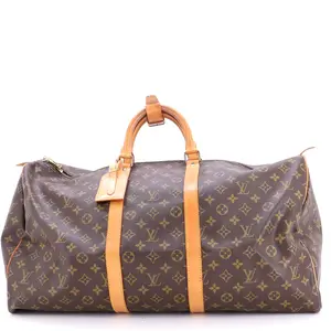 Pre-owned Louis Vuitton Canvas Coated Travel Bags Keepall Bag Monogram Canvas 55 by Rebag