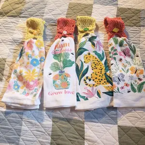Crochet Kitchen Towel Holders with Towel - Floral & Animal Designs for Home Decor