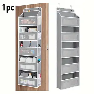 1pc Multi-Layer Clothing Storage Bag with Pockets, Hangable Behind Door, 3/4/5 Large Pockets, Unprocessed Fabric, Space Saving, Suitable for Bedroom