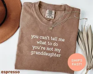 Comfort Colors You Can't Tell Me What To Do You're Not My Granddaughter Shirt, Funny Grandma Shirt, Grandma Shirt, Grammy Shirt, Nana Gift