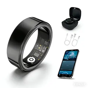 Smart Ring wireless fitness monitor WearableLightweight Wireless Bluetooth, IP68 Waterproof Dustproof, Accurate SpO2 Heart Rate Sleep Monitoring, Smart Notifications, Couple Gift for Men and Women, No Subscription Required, iOS & Android Compatible outd