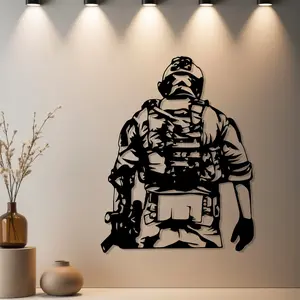 HousewarmingGift|1pc Soldier Metal Wall Art Wall Art, Soldier Metal Wall Art Decoration with Premium Finish - Ideal Gift for Valentine's Day & Holiday Season & Housewarming & Winter Gift & Anniversary & Christmas (Family Gathering) - Home Wall