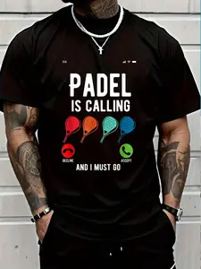 100% Cotton Funny Graphic Design Of Padel Is Calling For Padel Tennis T-Shirt Women's Men's Graphic Tee Crew Neck summer vacation Tops