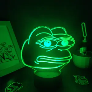 Pepe the Meme Frog 3D LED Night Light Lamp - Color Changing RGB Light