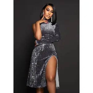 Classyana Sequins Dress - Grey