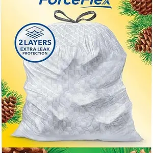 Trash Bags, ForceFlex Tall Kitchen Drawstring Garbage Bags, 13 Gal, Pine-Sol Original, 40 Ct, Pack May Vary Bin
