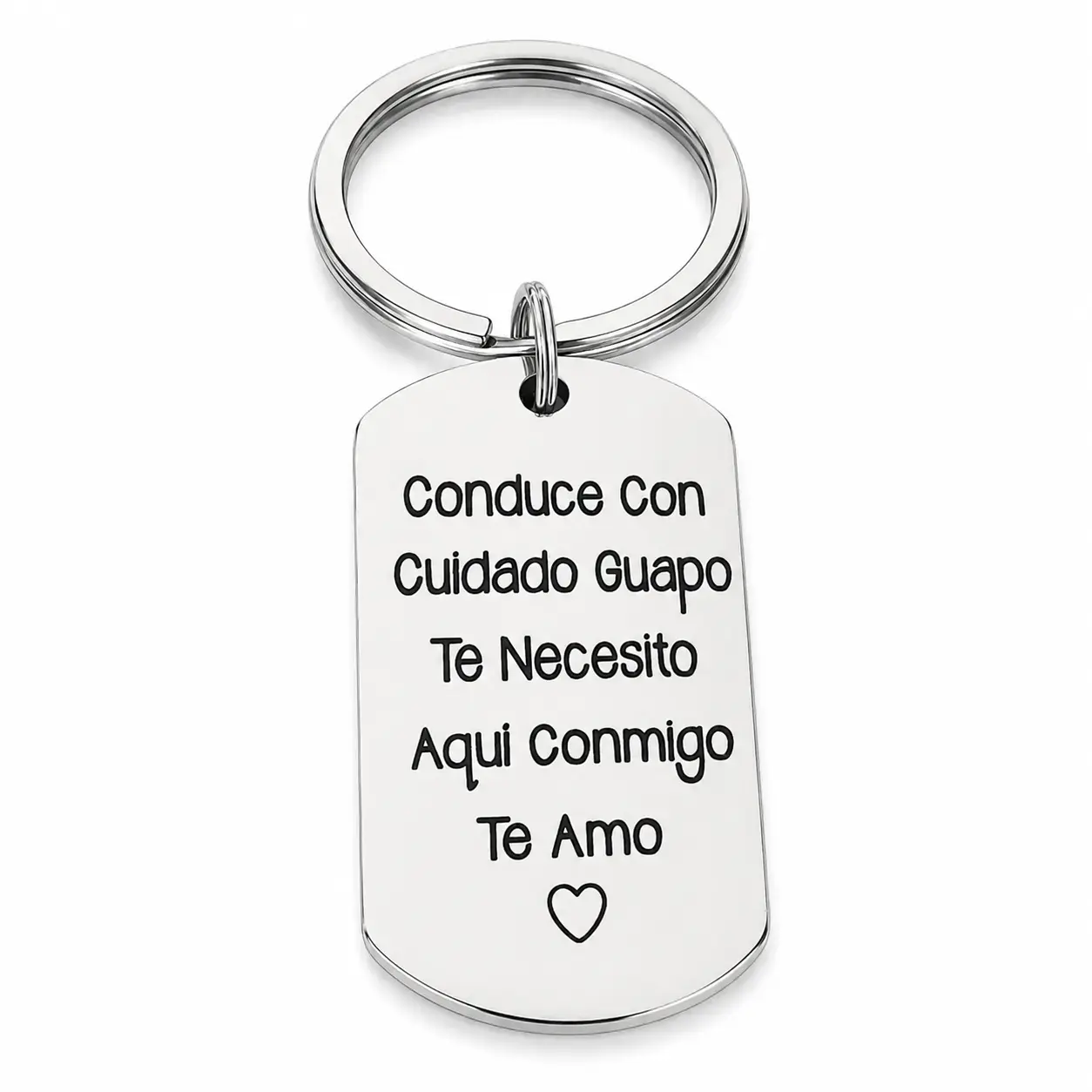 Stainless Steel Keychain, Personalized Concise Letter Pattern Metal Keychain for Men & Women, Trendy All-match & Exquisite Keychain for Birthday Gift