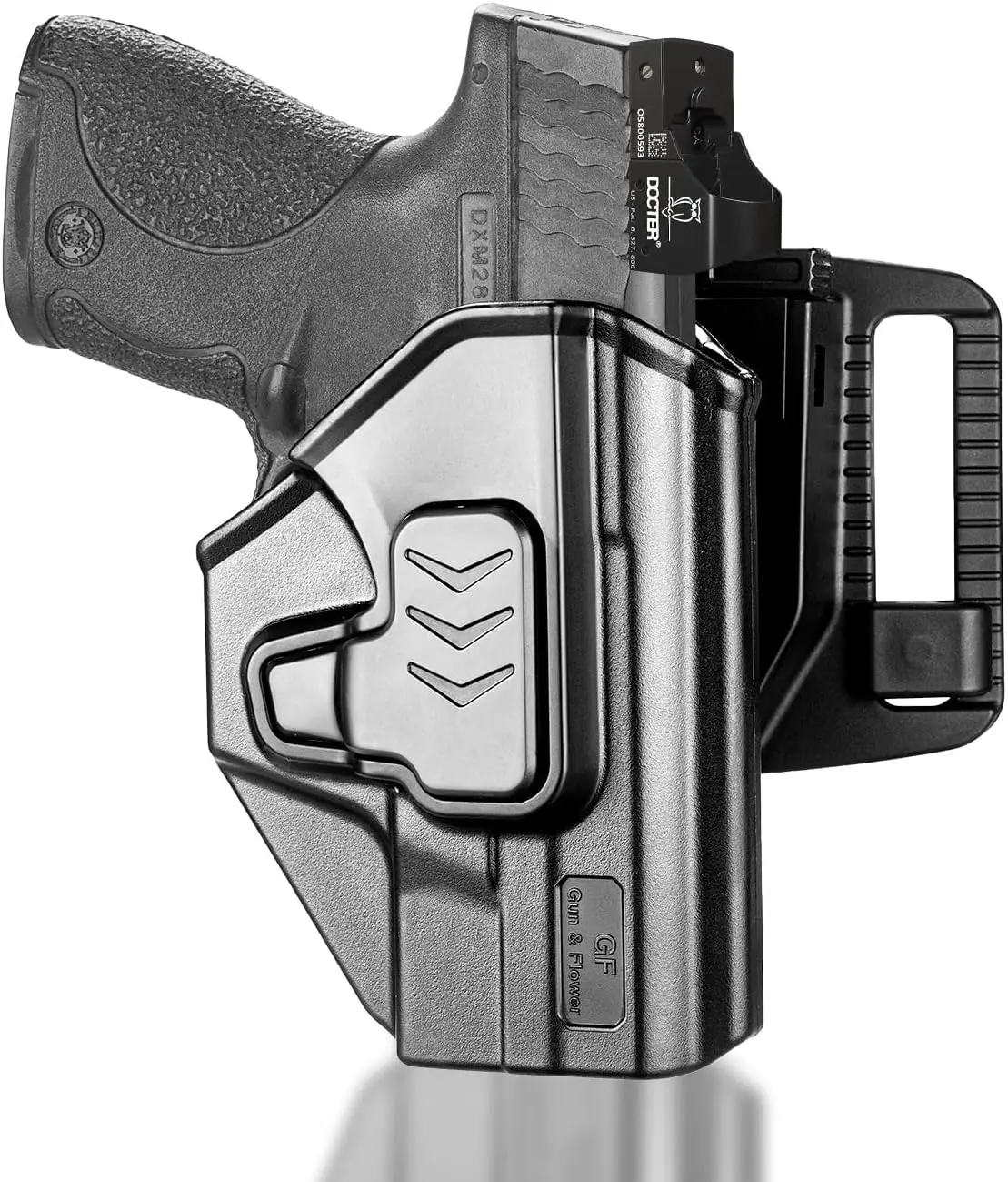 OWB Holster for M&P Shield 9mm/.40 (3.1”) – Level II Retention, Index Finger Release, 360° Adjustable Belt Holster, Right Hand Draw – Not Fit EZ / Plus / Laser