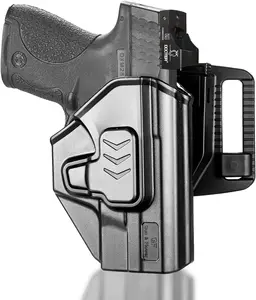 M&P Shield 9MM Holster, Retention OWB Holster for 3.1" Barrel M&P 9mm .40 Shield (M2.0), M&P 40 Shield, Belt Loop Attachment
