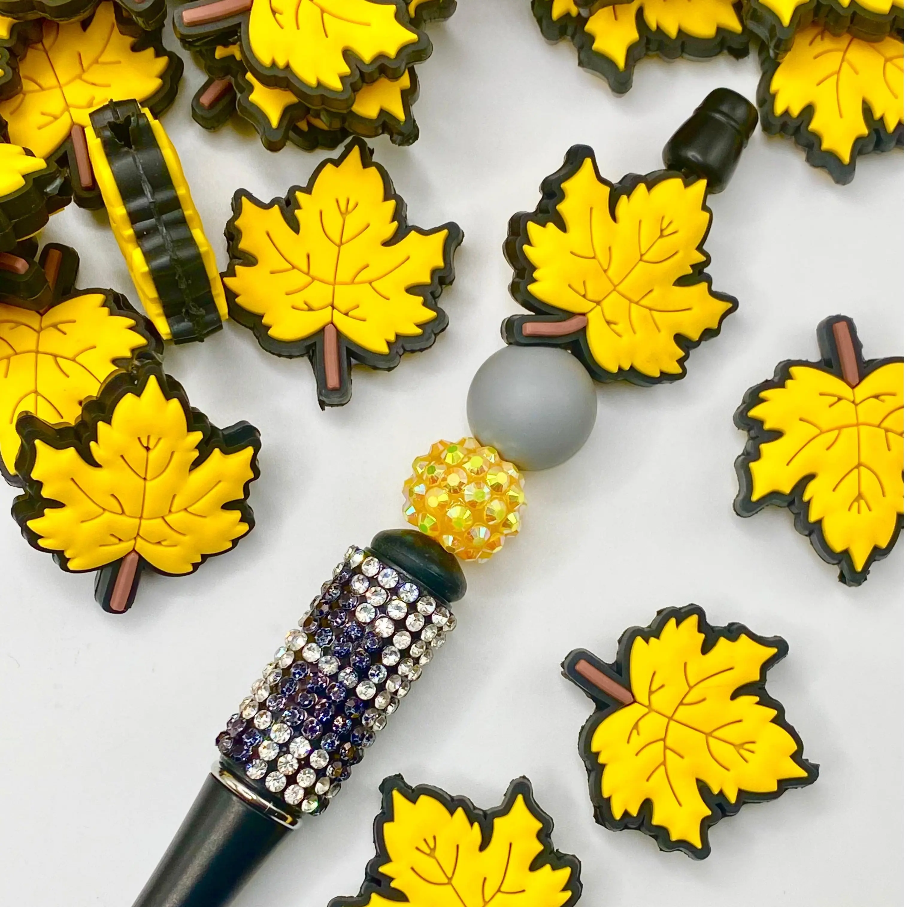 1pc Leaves Are Falling, Autumn Is Calling Silicone Focal Beads | Fall Season Beads