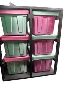 Mini Storage Tote for Small Items Adorable 3D Printed Totes & Organizer Shelf in Fun Colors for Personalized Gifts with 6 Adorable Totes and Storage Rack