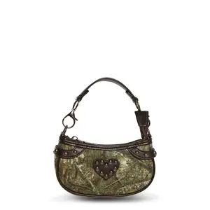 Camo Studded Shoulder Bag