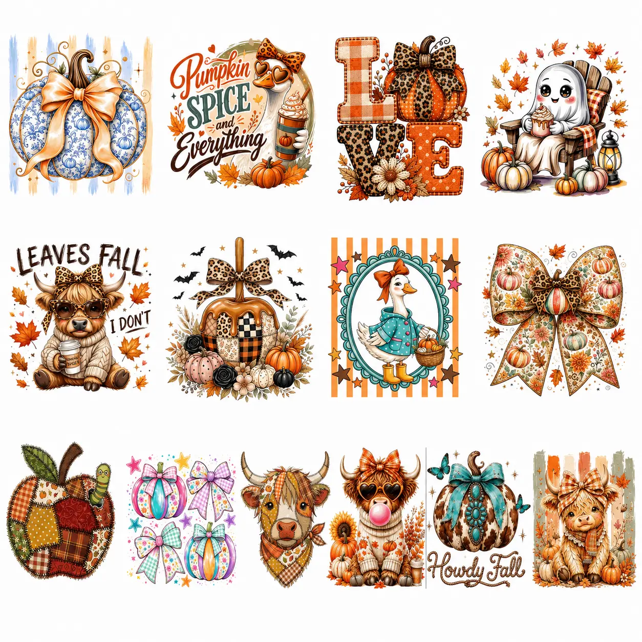 Fall Bundle V15 | Ready-to-Press DTF & Sublimation Transfer Designs | DIY Printmaking Accessories for T-Shirts