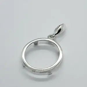 Sterling Silver Dime Bezel 18 mm Coins Prong Back Square Edge 10 Cent No Coin