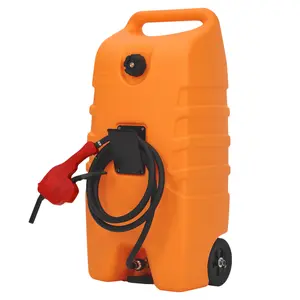 Stop Lifting Heavy Gas Cans!  Viral 14 Gal Rolling Fueling Station with 10FT Siphon Hose - Ultimate Garage & Track Lifehack for Cars, ATVs & Marine Boats - Fast Shipping Gadget!
