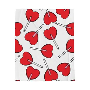 Red Heart Lollipop Pattern Blanket | Candy Valentine Throw
