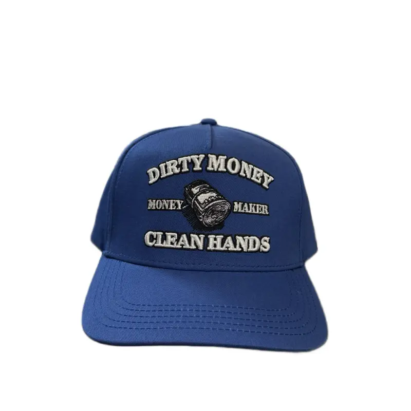 Selecto Gorra Estilo Selecto Dirty Money Color Azul Blue Hat with Unique Design and Text Detailing