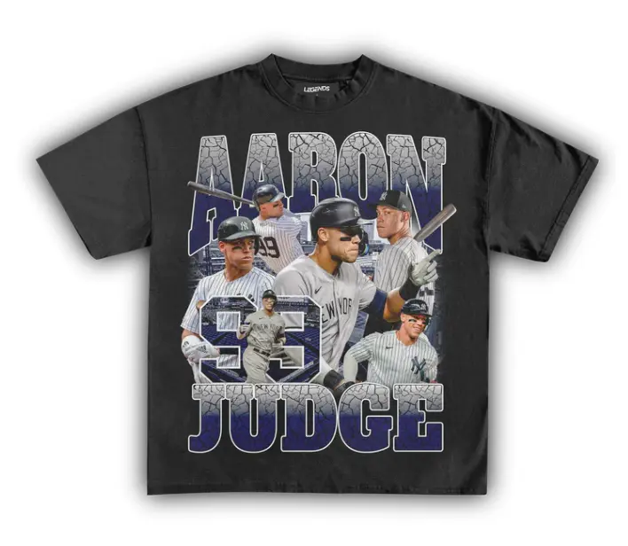 Gildan Aaron Judge Tee - 93 Baseball Player Graphic T-Shirt in Black - 100% Cotton Medium Fabric Comfortable Year-Round We