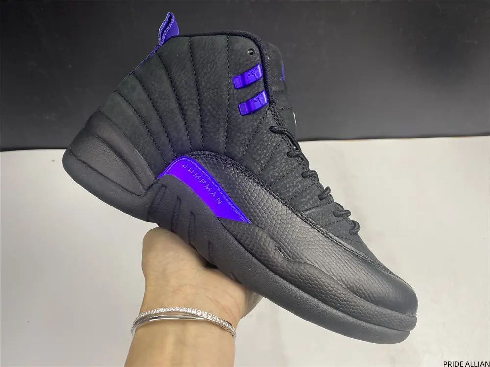 Unisex Premium Leather High Top Sneakers, Black Purple Tone | Brand New Sealed | with Original Shoe Box | Non Slip Basketball Shoes | Outdoor Trend Street Casual Trainers