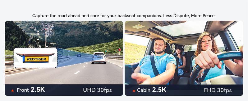 REDTIGER F17 4K 3-Channel Dash Cam with 5GHz WiFi GPS, 64GB Card, 2160P+1080P+1080P Cameras, IR Night Vision, Parking Mode, Fathers Day Gift