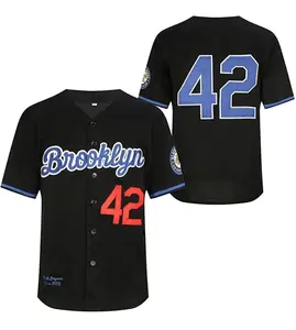 Men's Black Legend Jackie Robinson Honoring Baseball Jersey, Featuring Retired Number 42