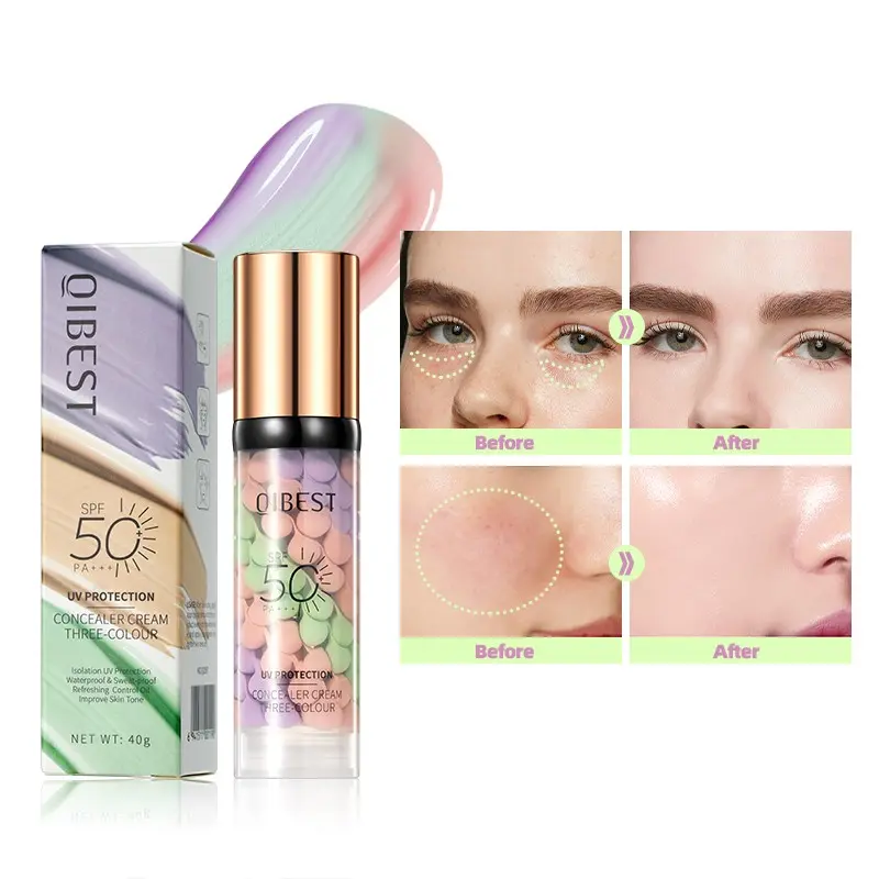 Three-Color Protective Primer, Hydrating Face Primer, Makeup Hydration, Even Skin Tone, Makeup Base, Face Primer For Makeup, Flawless Makeup, Concealer Cream, Moisturizing Brightening, Hydrating, Natural Nude Finish