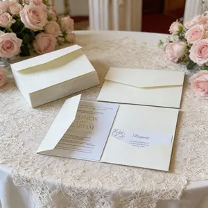 High-Quality Tri-Fold Wedding Invitation Pocket Covers 50/75pcs 5x7 DIY for Engagement Baptism
