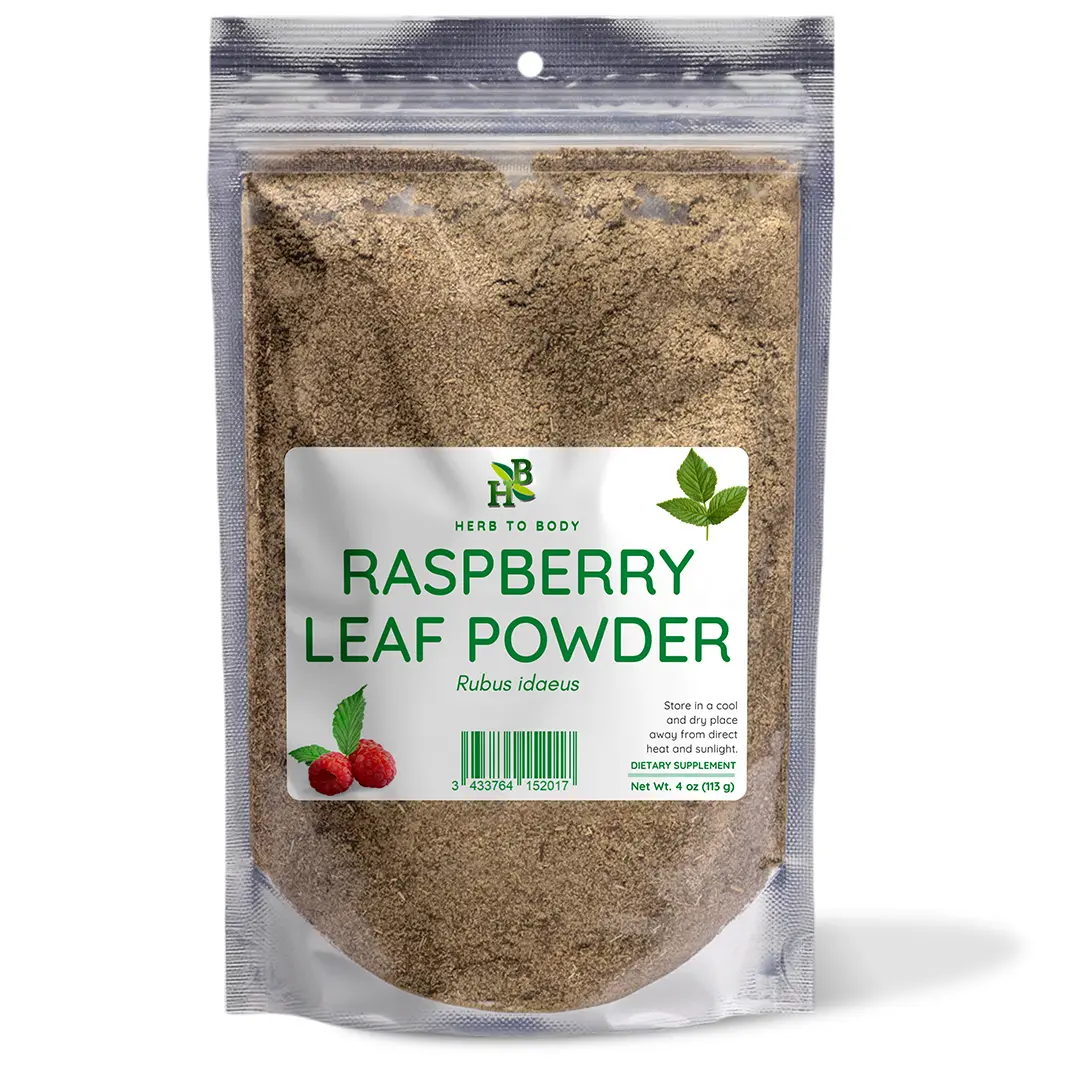 Herb To Body Raspberry Leaf Powder | Rubus Idaeus | Wildcrafted | 4oz Beverage Mixed