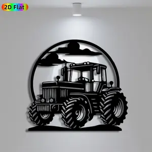 1pc Vintage Tractor Metal Wall Art, Vintage Tractor Statue Mural, Iron Craft, Perfect for Farmhouse, Living Room, Outdoor Fence Decor, Decoration, Intricate Craftsmanship, Artistic Metalwork, Christmas Decor, Ornaments, Ideal Gift for Farm Enthusiasts